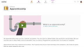 Student account in Xello. The pathway profile of Apprenticeship is open. There is a video called What is an apprenticeship?